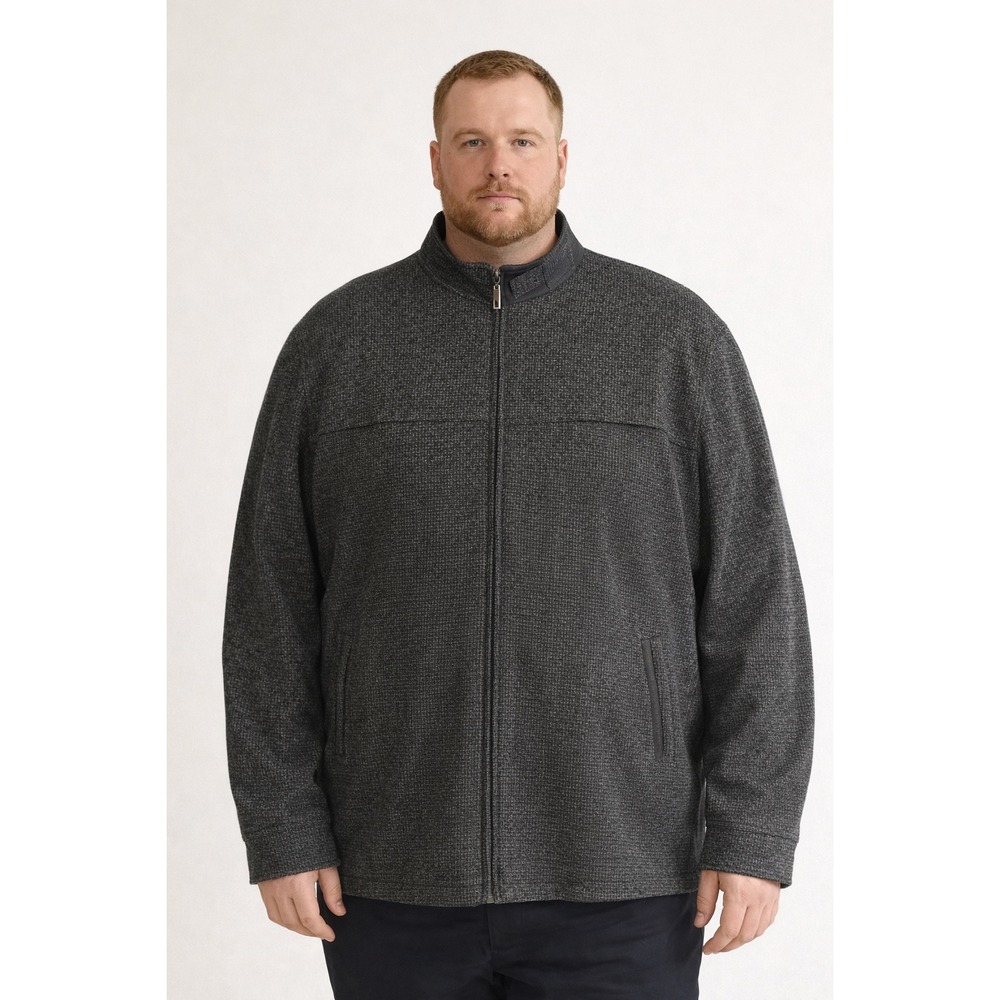 Enzo Tovare Wool Blend Jacket Mens 4XL‎ Gray Zip Up Mock Neck Big Tall